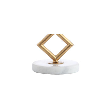 Diamante 29.5" Modern Gilt Metal with Marble Base LED Table Lamp - JONATHAN Y